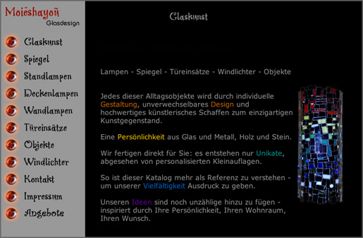 Webseite Glaskunst